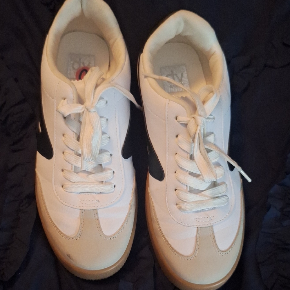 DV by Dolce Vita White and Tan Sneakers